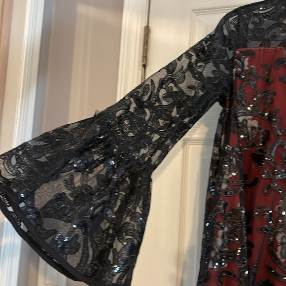 Free People beautiful sequined wide mini dress - Picture 5 of 9